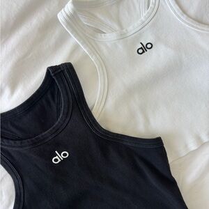 Alo Ribbed Tank Tops - Black & White
